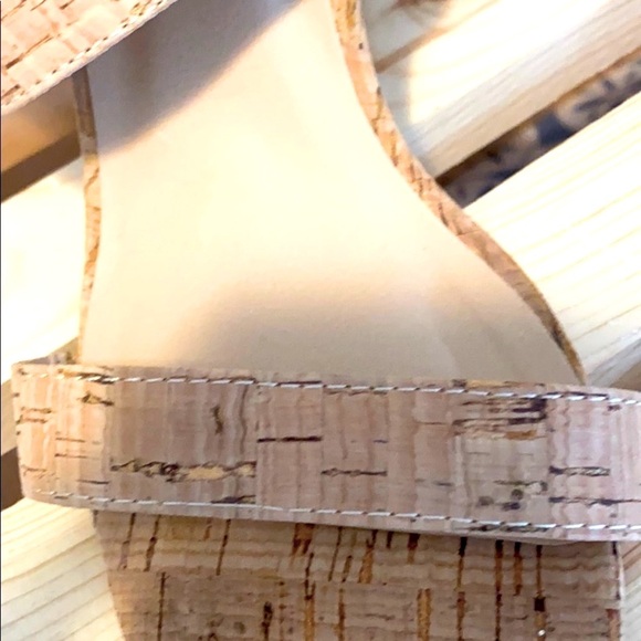 Women’s Lemon Drop by Privileged Faux Cork Slingback Square Toe Wedges Heels - Picture 7 of 7